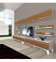 Decoraktiv Eko 360Y Mdf Silver Tv Ünitesi Tv Sehpası (Beyaz - Ceviz)