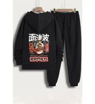 Unisex Ramen Baskılı Eşofman Takımı (Siyah)