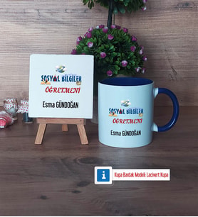 Sosyal Bilgiler Öğretmeni Dekoratif Taş, Kupa Bardak Kırmızı Hediye Öğretmenler Günü Hediyesi (Model 2)