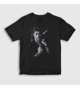 Presmono Unisex Çocuk Beyaz Grayscale Chris Hemsworth T-Shirt 358689tt (Siyah)