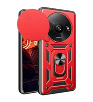 Microsonic Xiaomi Redmi A3 Kılıf Impact Resistant Siyah (Kırmızı)