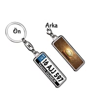 Kişiye Özel Subaru Altın VIP Logo Tema Plaka Anahtarlık (Gümüş)