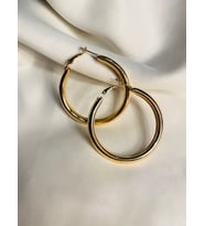 Kalın Halka Küpe (5 cm çaplı) (Gold)