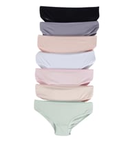 Kız Çocuk Pamuklu Baskılı Desenli Pamuklu 7'li Paket Slip Külot (Siyah)