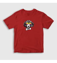 Presmono Unisex Çocuk Beyaz Poodle Dog Köpek T-Shirt 409850tt (Kırmızı)