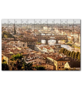 Cakapuzzle İtalya Şehir Köprüler ve Nehir Manzarası Puzzle Yapboz MDF (Ahşap) (500 Parça)
