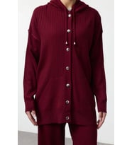 Tarz Kadın Modern Moda Normal Bel Geniş Paça Kapüşonlu Kapüşonlu Oversize Triko Alt-Üst Takım (Haki)