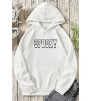 Unisex Spooky Baskılı Sweatshirt (A.Beyaz)