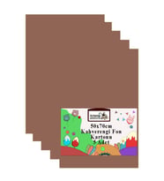Fon Kartonu 50x70 cm 120 gr 5 Adet 50*70 cm Renkli Fon Kartonu Kağıdı 120 Gr Okul Sınıf Etkinlik Kreş Okul Öncesi (Kahverengi)