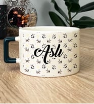 Kişiye Özel Panda Desenli Hediye Lüks Fincan Arkadaşa Hediye (Koyu Yeşil)