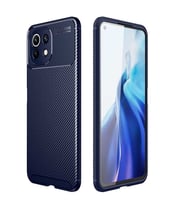 Xiaomi Mi 11 Lite Kılıf Zore Negro Karbon Tasarım Silikon Kılıf (Lacivert)