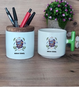 Öğretmenler Günü Hediye Sepeti Kupa Bardak T Kulplu, Kalemlik Hediyeleri Öğretmenler Günü Hediyesi (Model 8)