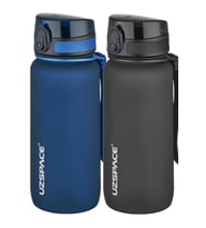 Uzspace 2'li Tritan Matara Seti 650 ml 14 Farklı Renk Seçeneği FiftyFifty (Lacivert-Siyah)