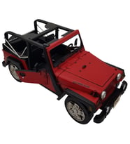 Dekoratif Vintage El Yapımı Metal Rubicon Jeep - Büyük Boy (Kırmızı)