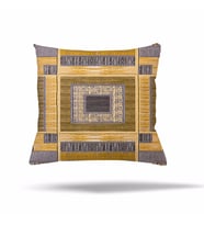 Çiçek Kaz Ayağı Kuştüyü Desen Gizli Fermuarlı Yastık Kılıfı Kırlent Kılıfı Koltuk Yastık Kılıfı  (Gri - Sarı)