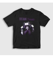 Presmono Unisex Çocuk Beyaz Titan Tvman Skibidi Toilet T-Shirt 482797tt (Siyah)