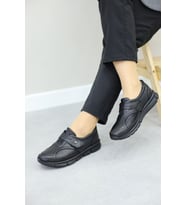 Hakiki Deri  Kadın Casual Ayakkabı 138ZA604 (Siyah)