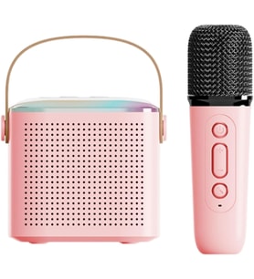 K3 RGB Karaokeli Bluetooth Hoparlör TF Hafıza Kartı Destekli LEDLİ (Pembe)