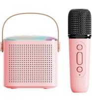 K3 RGB Karaokeli Bluetooth Hoparlör TF Hafıza Kartı Destekli LEDLİ (Pembe)