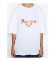 Unisex Oversize Hallowen Tshirt (Beyaz)