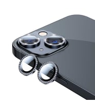 Apple iPhone 13 Mini CL-06 Renkli Taşlı Kamera Lens Koruyucu (Siyah)