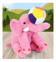Uyku Arkadaşı Gri Fil 65 cm Baby Soft Top HEDİYELİ (Pembe)