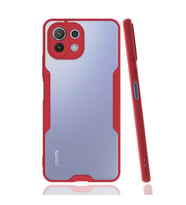 Xiaomi Mi 11 Lite Kılıf Parfe Kenarları Pastel Renk Silikon Kılıf (Kırmızı)
