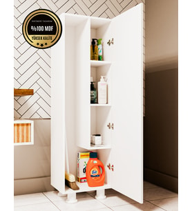 ELOX Banyo dolabı raflı farklı tasarım (Beyaz)