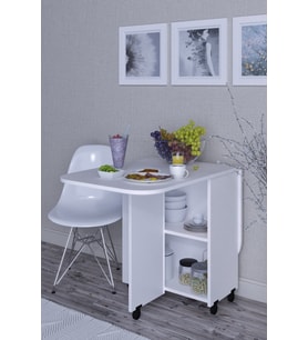 Yemek Masası Açılır Katlanabilir MDF (Beyaz)