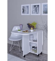 Yemek Masası Açılır Katlanabilir MDF (Beyaz)