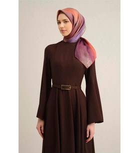2025  İLKBAHAR - YAZ - DJ SAF İPEK EŞARP  ( SURA)-9308D01 (Mor)