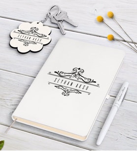 BK Gift Kişiye Özel İsimli Siyah Defter Kalem Ve Anahtarlık Hediye Seti-8 (Model 2)