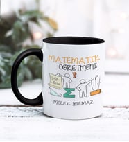 Matematik Öğretmeni Tasarımlı Kişiye Özel Kupa Bardak (Siyah)