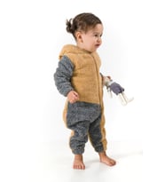 Welsoft Peluş Unisex Kışlık Bebek Takımları Çocuk Giyim Bebek Kıyafeti Çocuk Kostümü welsoft takım (Açık Kahverengi)