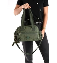 Omuz Çantası Çok Cepli Hafif Klinkır Kumaş 30*20 Cm Çapraz Askılı Postacı Çanta Kol Çantası (Yeşil)