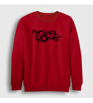Presmono Unisex Beyaz Logo My Chemical Romance Sweatshirt 71179tt (Kırmızı)