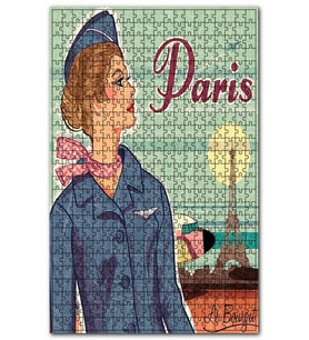 Cakapuzzle Pariste Hostes Afişi Görseli Puzzle Yapboz MDF (Ahşap) (255 Parça)