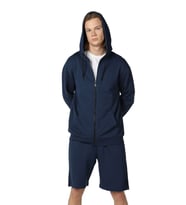 Erkek Kapüşonlu Fermuarlı Oversıze Sweatshırt Koyu Gri (İndigo)