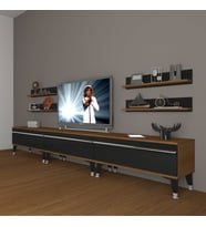 Decoraktiv Eko 270R Mdf Silver Tv Ünitesi Tv Sehpası (Siyah - Ceviz)