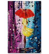 Cakapuzzle Yağlı Boya Yağmurdaki Kadın Resmi Görseli Puzzle Yapboz MDF (Ahşap) (1000 Parça)