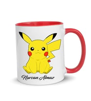 Kişiye Özel Pokemon Pikachu Kupa Bardak (Kırmızı)