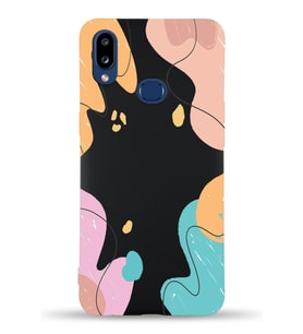 PrintiFy Samsung Galaxy A10s Uyumlu Lansman Kılıf Karışık Renkler Tasarımlı İçi Kadife Kapak (Siyah)