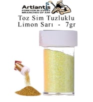Renkli Toz Sim Tuzluklu 7 gr 1 Adet Renkli Toz Sim Epoksi Reçine Okul Etkinlik Dekarasyon Slime (Sarı)