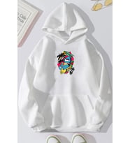 Unisex Crazy Banana Baskılı Sweatshirt (A.Beyaz)