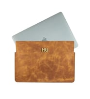 Twingold Kişiye Özel %100 Deri Rainbow 13" Macbook Kılıfı Antrasit (Camel)
