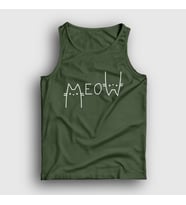 Presmono Unisex Sarı Meow Cat Kedi Atlet 407348tt (Haki)