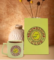 BK Gift Esprili Tasarım Serisi Sarı Sert Kapaklı Defter ve Middle Kupa Seti, Arkadaşa Hediye, Yeni İş Hediyesi, Doğum Günü Hediyesi (Model 15)