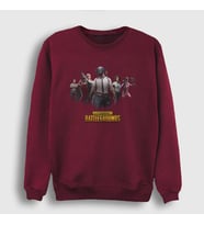 Presmono Unisex Beyaz Team Pubg Sweatshirt 30802tt (Bordo)