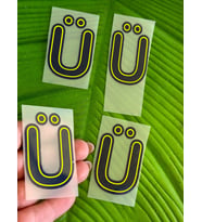 5X4 CM ÜTÜ İLE YAPIŞAN Ü HARFİ TRANSFER BASKI ARMA (Lacivert)