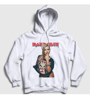 Presmono Unisex Beyaz Finger Metal Müzik Iron Maiden Kapüşonlu Sweatshirt 497420tt (Beyaz)